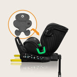 Scaun auto, Lionelo, Harmony i-Size, Rotire 360 grade, Protectie laterala, Cu spatar reglabil in 5 pozitii, Cu tetiera reglabila in 12 pozitii, 0-36 Kg, 40-150 cm, Cu Isofix, Husa din bambus, Conform cu ECE R129, Gri inchis