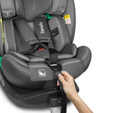 Scaun auto, Lionelo, i-Size Braam, 0-36 Kg, 40-150 cm, Cu isofix si picior de fixare, Protectie laterala, Rotire 360 grade, Ajustare spatar in 5 pozitii, Tetiera reglabila in 14 trepte, Conform cu standardul european de securitate R129, Gri