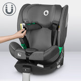 Scaun auto, Lionelo, i-Size Braam, 0-36 Kg, 40-150 cm, Cu isofix si picior de fixare, Protectie laterala, Rotire 360 grade, Ajustare spatar in 5 pozitii, Tetiera reglabila in 14 trepte, Conform cu standardul european de securitate R129, Gri