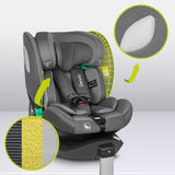 Scaun auto, Lionelo, i-Size Braam, 0-36 Kg, 40-150 cm, Cu isofix si picior de fixare, Protectie laterala, Rotire 360 grade, Ajustare spatar in 5 pozitii, Tetiera reglabila in 14 trepte, Conform cu standardul european de securitate R129, Gri