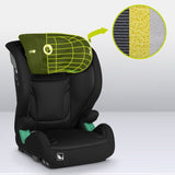 Scaun auto, Lionelo, i-Size Igo, 100- 150 cm, Cu isofix, Protectie laterala, Ajustare spatar in 2 pozitii, Tetiera Tri-Guard reglabila in 11 pozitii, Conform cu standardul european de securitate R129, Negru