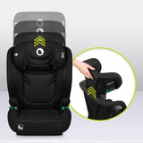 Scaun auto, Lionelo, i-Size Igo, 100- 150 cm, Cu isofix, Protectie laterala, Ajustare spatar in 2 pozitii, Tetiera Tri-Guard reglabila in 11 pozitii, Conform cu standardul european de securitate R129, Negru