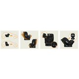 Scaun auto, Lionelo, i-Size Izzy, 0-36 Kg, 40-150 cm, Instalare cu centurile masinii, Protectie laterala, Ajustare spatar in 3 pozitii, Tetiera reglabila in 13 trepte, Conform cu R129, Negru