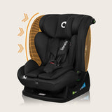 Scaun auto, Lionelo, i-Size Izzy, 0-36 Kg, 40-150 cm, Instalare cu centurile masinii, Protectie laterala, Ajustare spatar in 3 pozitii, Tetiera reglabila in 13 trepte, Conform cu R129, Negru