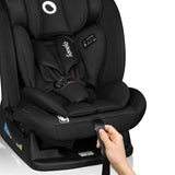 Scaun auto, Lionelo, i-Size Izzy, 0-36 Kg, 40-150 cm, Instalare cu centurile masinii, Protectie laterala, Ajustare spatar in 3 pozitii, Tetiera reglabila in 13 trepte, Conform cu R129, Negru