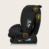 Scaun auto, Lionelo, i-Size Izzy, 0-36 Kg, 40-150 cm, Instalare cu centurile masinii, Protectie laterala, Ajustare spatar in 3 pozitii, Tetiera reglabila in 13 trepte, Conform cu R129, Negru