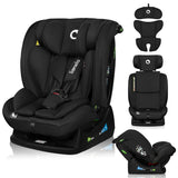 Scaun auto, Lionelo, i-Size Izzy, 0-36 Kg, 40-150 cm, Instalare cu centurile masinii, Protectie laterala, Ajustare spatar in 3 pozitii, Tetiera reglabila in 13 trepte, Conform cu R129, Negru