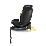 Scaun auto, Lionelo, i-Size Navy, 0-36 Kg, 40-150 cm, Cu isofix si picior de fixare, Protectie laterala, Rotire 360 grade, Ajustare spatar in 4 pozitii, Tetiera reglabila in 11 trepte, Conform cu R129, Negru/Rosu