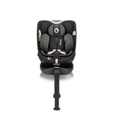 Scaun auto, Lionelo, i-Size Navy, 0-36 Kg, 40-150 cm, Cu isofix si picior de fixare, Protectie laterala, Rotire 360 grade, Ajustare spatar in 4 pozitii, Tetiera reglabila in 11 trepte, Conform cu R129, Negru/Roz