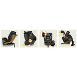 Scaun auto, Lionelo, i-Size Navy, 0-36 Kg, 40-150 cm, Cu isofix si picior de fixare, Protectie laterala, Rotire 360 grade, Ajustare spatar in 4 pozitii, Tetiera reglabila in 11 trepte, Conform cu R129, Negru/Rosu