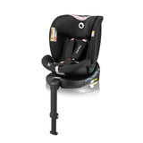 Scaun auto, Lionelo, i-Size Navy, 0-36 Kg, 40-150 cm, Cu isofix si picior de fixare, Protectie laterala, Rotire 360 grade, Ajustare spatar in 4 pozitii, Tetiera reglabila in 11 trepte, Conform cu R129, Negru/Roz