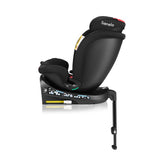 Scaun auto, Lionelo, i-Size Navy, 0-36 Kg, 40-150 cm, Cu isofix si picior de fixare, Protectie laterala, Rotire 360 grade, Ajustare spatar in 4 pozitii, Tetiera reglabila in 11 trepte, Conform cu R129, Negru/Rosu