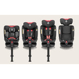 Scaun auto, Lionelo, i-Size Navy, 0-36 Kg, 40-150 cm, Cu isofix si picior de fixare, Protectie laterala, Rotire 360 grade, Ajustare spatar in 4 pozitii, Tetiera reglabila in 11 trepte, Conform cu R129, Negru/Rosu