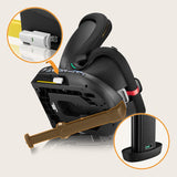 Scaun auto, Lionelo, i-Size Navy, 0-36 Kg, 40-150 cm, Cu isofix si picior de fixare, Protectie laterala, Rotire 360 grade, Ajustare spatar in 4 pozitii, Tetiera reglabila in 11 trepte, Conform cu R129, Negru/Rosu