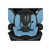 Scaun auto, Lionelo, Levi i-Size, Universal, Instalare FWF, Cu tetiera reglabila in 10 pozitii, Cu spatar detasabil, 76-150 cm, Conform cu R129, Albastru