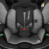 Scaun auto, Lionelo, Levi i-Size, Universal, Instalare FWF, Cu tetiera reglabila in 10 pozitii, Cu spatar detasabil, 76-150 cm, Conform cu R129, Gri