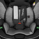 Scaun auto, Lionelo, Levi i-Size, Universal, Instalare FWF, Cu tetiera reglabila in 10 pozitii, Cu spatar detasabil, 76-150 cm, Conform cu R129, Gri