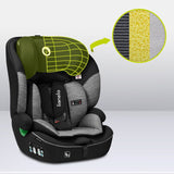 Scaun auto, Lionelo, Levi i-Size, Universal, Instalare FWF, Cu tetiera reglabila in 10 pozitii, Cu spatar detasabil, 76-150 cm, Conform cu R129, Gri