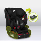 Scaun auto, Lionelo, Levi i-Size, Universal, Instalare FWF, Cu tetiera reglabila in 10 pozitii, Cu spatar detasabil, 76-150 cm, Conform cu R129, Negru