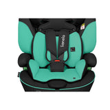 Scaun auto, Lionelo, Levi i-Size, Universal, Instalare FWF, Cu tetiera reglabila in 10 pozitii, Cu spatar detasabil, 76-150 cm, Conform cu R129, Verde