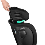 Scaun auto pliabil, Lionelo, Nelly, i-Size, 76- 150 cm, Tetiera reglabila in 15 pozitii, Spatar reglabil in 4 pozitii, Sisteme de fixare Isofix si Top Tether, Sezut lat si confortabil, Conform cu ECE R129, Negru