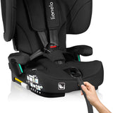 Scaun auto pliabil, Lionelo, Nelly, i-Size, 76- 150 cm, Tetiera reglabila in 15 pozitii, Spatar reglabil in 4 pozitii, Sisteme de fixare Isofix si Top Tether, Sezut lat si confortabil, Conform cu ECE R129, Negru