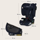 Scaun auto pliabil, Lionelo, Nelly, i-Size, 76- 150 cm, Tetiera reglabila in 15 pozitii, Spatar reglabil in 4 pozitii, Sisteme de fixare Isofix si Top Tether, Sezut lat si confortabil, Conform cu ECE R129, Albastru