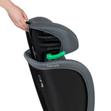 Scaun auto pliabil, Lionelo, Orin, i-Size, 100-150 cm, Tetiera reglabila in 14 pozitii, Spatar in 4 pozitii, Isofix+Top Tether, Sezut ergonomic, Husa transport, Suport sticla, Gri Grafit