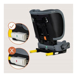 Scaun auto pliabil, Lionelo, Orin, i-Size, 100-150 cm, Tetiera reglabila in 14 pozitii, Spatar in 4 pozitii, Isofix+Top Tether, Sezut ergonomic, Husa transport, Suport sticla, Gri Grafit