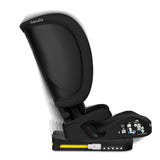 Scaun auto pliabil, Lionelo, Orin, i-Size, 100-150 cm, Tetiera reglabila in 14 pozitii, Spatar in 4 pozitii, Isofix+Top Tether, Sezut ergonomic, Husa transport, Suport sticla, Negru Carbon