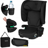 Scaun auto pliabil, Lionelo, Orin, i-Size, 100-150 cm, Tetiera reglabila in 14 pozitii, Spatar in 4 pozitii, Isofix+Top Tether, Sezut ergonomic, Husa transport, Suport sticla, Negru Carbon