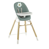 Scaun de masa evolutiv Woody, Jane, De la 6 luni la 8 ani, Din lemn, Husa lavabila, Conform cu EN 14988:2017 + A1:2020 si EN 17191:2021, Botanic