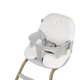 Scaun de masa, Lionelo, Dalia, 2 in 1, Transformabil, Cu 2 suporturi pentru picioare, Cu tavita detasabila, Sustine 60 kg, 6 luni+, Conform cu EN14988, Gri