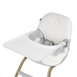 Scaun de masa, Lionelo, Dalia, 2 in 1, Transformabil, Cu 2 suporturi pentru picioare, Cu tavita detasabila, Sustine 60 kg, 6 luni+, Conform cu EN14988, Gri