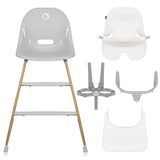 Scaun de masa, Lionelo, Dalia, 2 in 1, Transformabil, Cu 2 suporturi pentru picioare, Cu tavita detasabila, Sustine 60 kg, 6 luni+, Conform cu EN14988, Gri