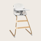 Scaun de masa, Lionelo, Dalia, 2 in 1, Transformabil, Cu 2 suporturi pentru picioare, Cu tavita detasabila, Sustine 60 kg, 6 luni+, Conform cu EN14988, Gri