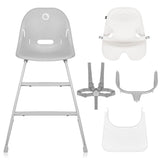 Scaun de masa, Lionelo, Dalia, 2 in 1, Transformabil, Cu 2 suporturi pentru picioare, Cu tavita detasabila, Sustine 60 kg, 6 luni+, Conform cu EN14988, Gri Stone