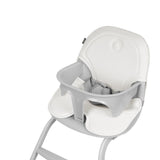 Scaun de masa, Lionelo, Dalia, 2 in 1, Transformabil, Cu 2 suporturi pentru picioare, Cu tavita detasabila, Sustine 60 kg, 6 luni+, Conform cu EN14988, Gri Stone