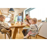 Scaun de masa, Lionelo, Dalia, 2 in 1, Transformabil, Cu 2 suporturi pentru picioare, Cu tavita detasabila, Sustine 60 kg, 6 luni+, Conform cu EN14988, Gri Stone