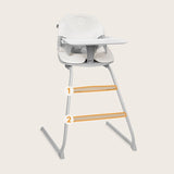 Scaun de masa, Lionelo, Dalia, 2 in 1, Transformabil, Cu 2 suporturi pentru picioare, Cu tavita detasabila, Sustine 60 kg, 6 luni+, Conform cu EN14988, Gri Stone