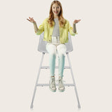 Scaun de masa, Lionelo, Dalia, 2 in 1, Transformabil, Cu 2 suporturi pentru picioare, Cu tavita detasabila, Sustine 60 kg, 6 luni+, Conform cu EN14988, Gri Stone