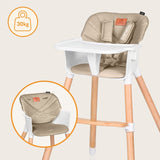 Scaun de masa, Lionelo, Koen, Din fag, 2 in 1, Transformabil, Sustine 30 kg, 6 luni+, Conform cu standardul european de securitate EN14988, Bej