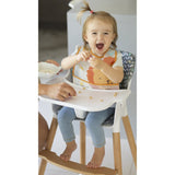 Scaun de masa, Lionelo, Koen, Din fag, 2 in 1, Transformabil, Sustine 30 kg, 6 luni+, Conform cu standardul european de securitate EN14988, Bej