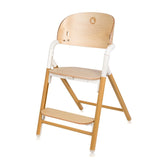 Scaun de masa multifunctional Celia, Lionelo, Din lemn de fag, 6 luni- adult, Reglabil pe inaltime, Spatar lat, Sezut ergonomic, Tavita silicon, Suport de picioare reglabil, Greutate maxima 90 Kg, Alb/Natural