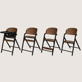 Scaun de masa multifunctional Celia, Lionelo, Din lemn de fag, 6 luni- adult, Reglabil pe inaltime, Husa impermeabila, Tavita silicon, Suport de picioare reglabil, Greutate maxima 90 Kg, Negru