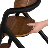 Scaun de masa multifunctional Celia, Lionelo, Din lemn de fag, 6 luni- adult, Reglabil pe inaltime, Husa impermeabila, Tavita silicon, Suport de picioare reglabil, Greutate maxima 90 Kg, Negru