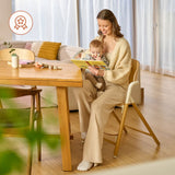 Scaun de masa multifunctional Celia, Lionelo, Din lemn de fag, 6 luni- adult, Reglabil pe inaltime, Spatar lat, Sezut ergonomic, Tavita silicon, Suport de picioare reglabil, Greutate maxima 90 Kg, Gri