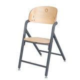 Scaun de masa multifunctional Celia, Lionelo, Din lemn de fag, 6 luni- adult, Reglabil pe inaltime, Spatar lat, Sezut ergonomic, Tavita silicon, Suport de picioare reglabil, Greutate maxima 90 Kg, Gri