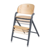 Scaun de masa multifunctional Celia, Lionelo, Din lemn de fag, 6 luni- adult, Reglabil pe inaltime, Spatar lat, Sezut ergonomic, Tavita silicon, Suport de picioare reglabil, Greutate maxima 90 Kg, Gri