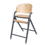 Scaun de masa multifunctional Celia, Lionelo, Din lemn de fag, 6 luni- adult, Reglabil pe inaltime, Spatar lat, Sezut ergonomic, Tavita silicon, Suport de picioare reglabil, Greutate maxima 90 Kg, Gri